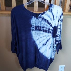 Blue Love Culture Tie-dye blouse, Sm